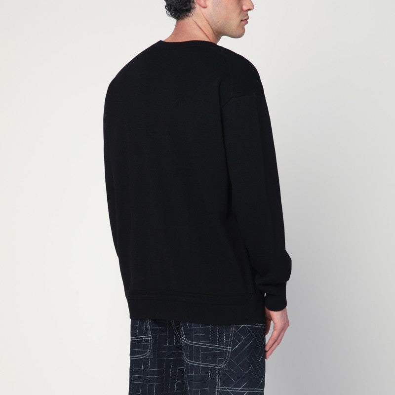 Kenzo Black Wool Crew Neck Sweater Men