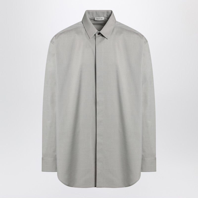 Fear Of God Grey Dove Grey Melange Cotton Shirt Men