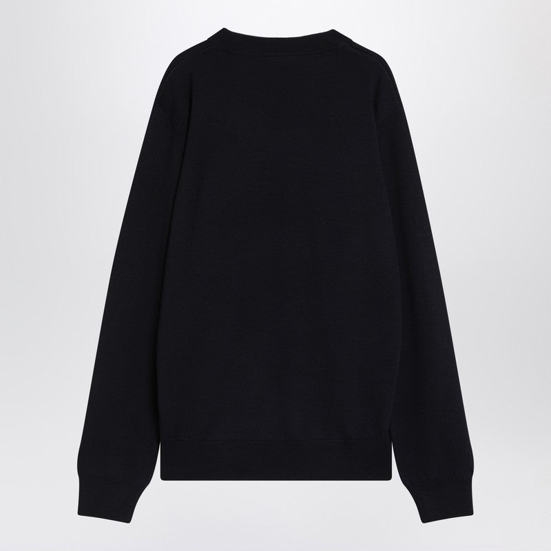 Balmain Blue Wool Sweater With Logo Men