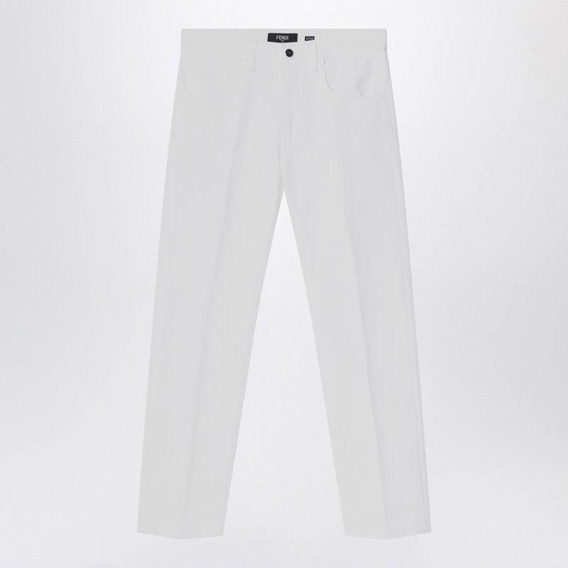 Fendi White Straight Jeans Men