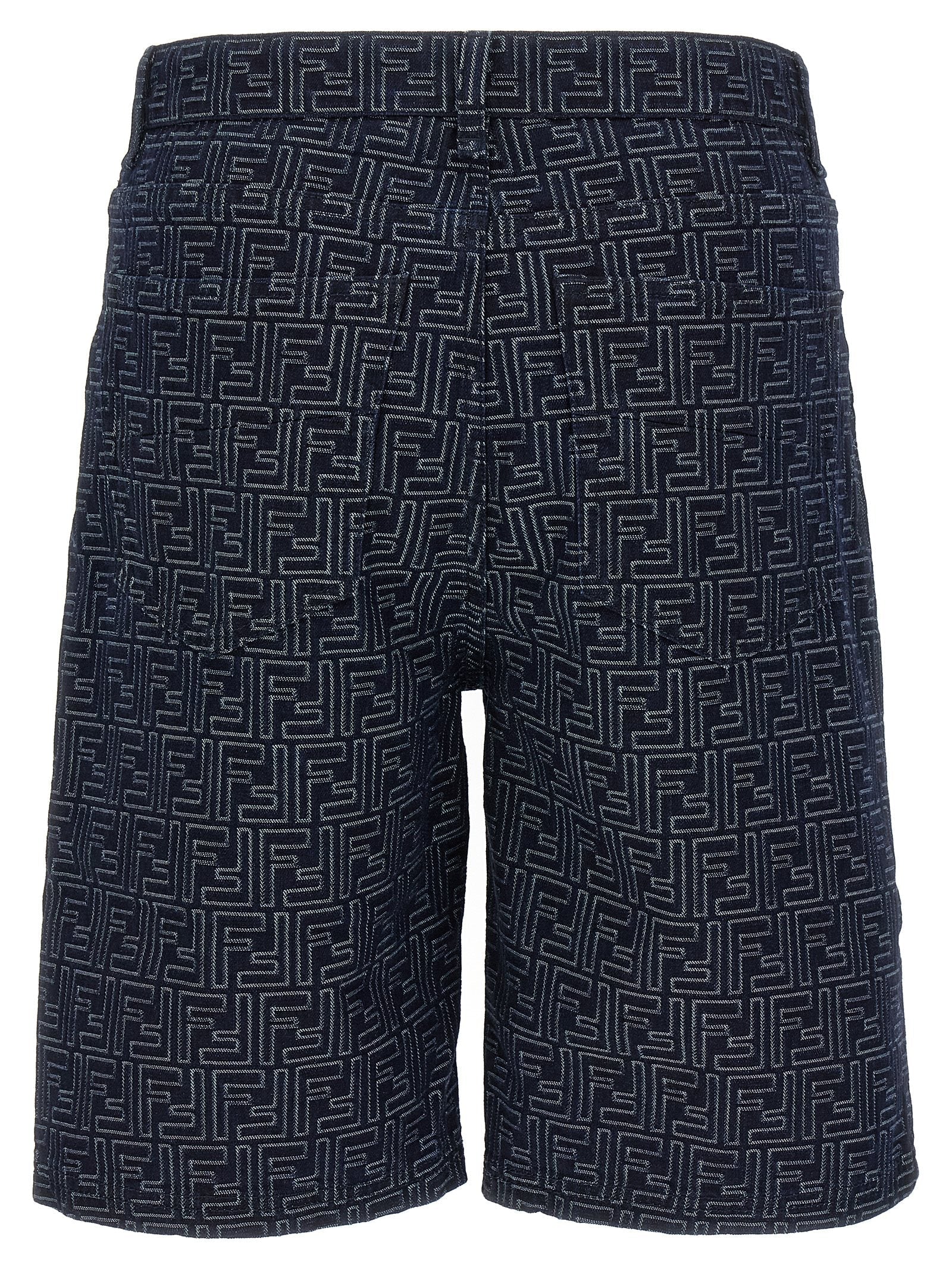 Fendi Men Bermuda Jeans Jacquard Ff