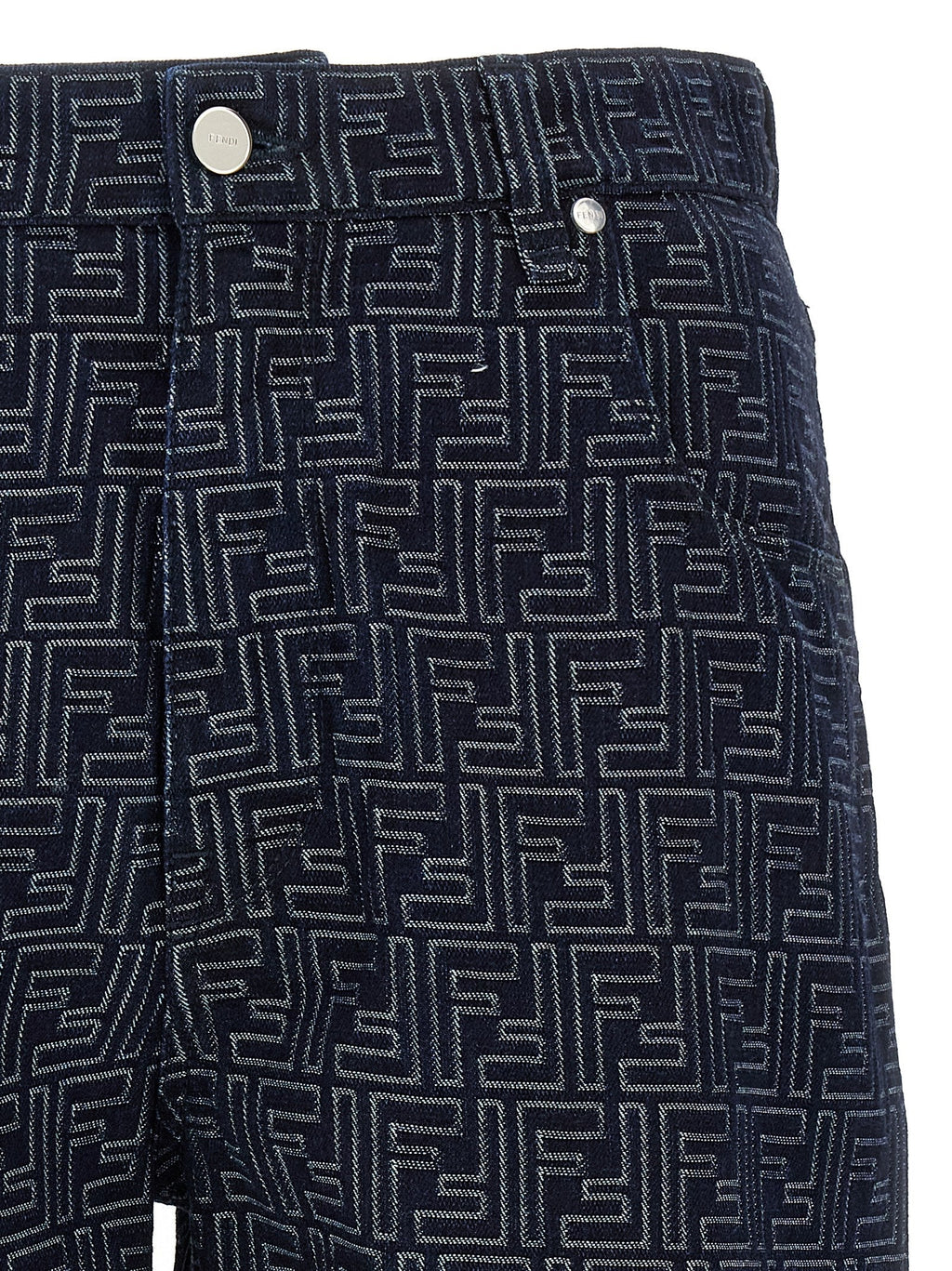Fendi Men Bermuda Jeans Jacquard Ff