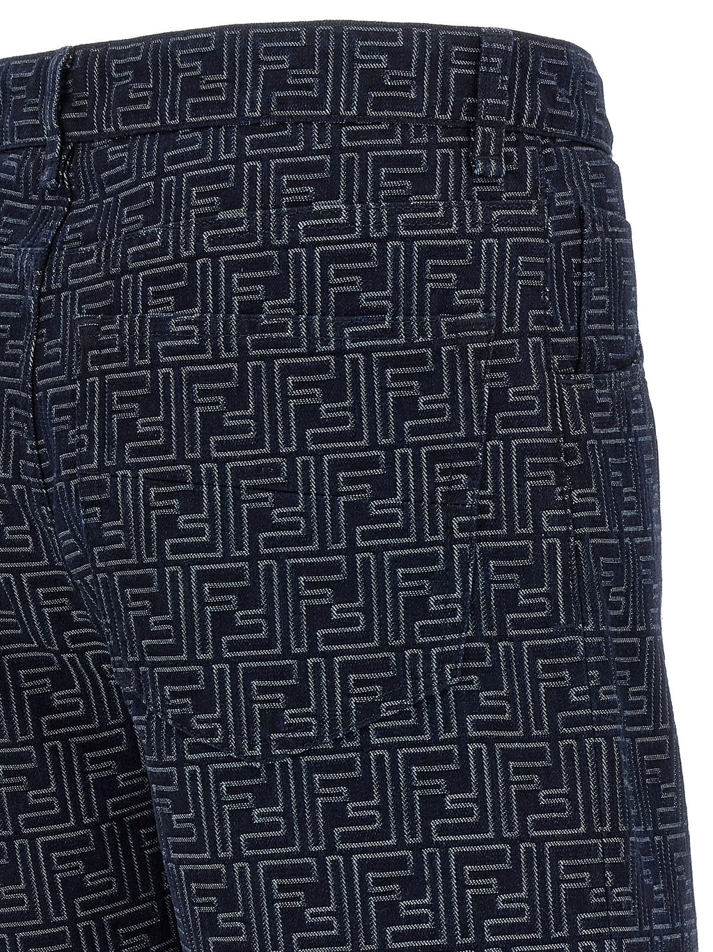 Fendi Men Bermuda Jeans Jacquard Ff
