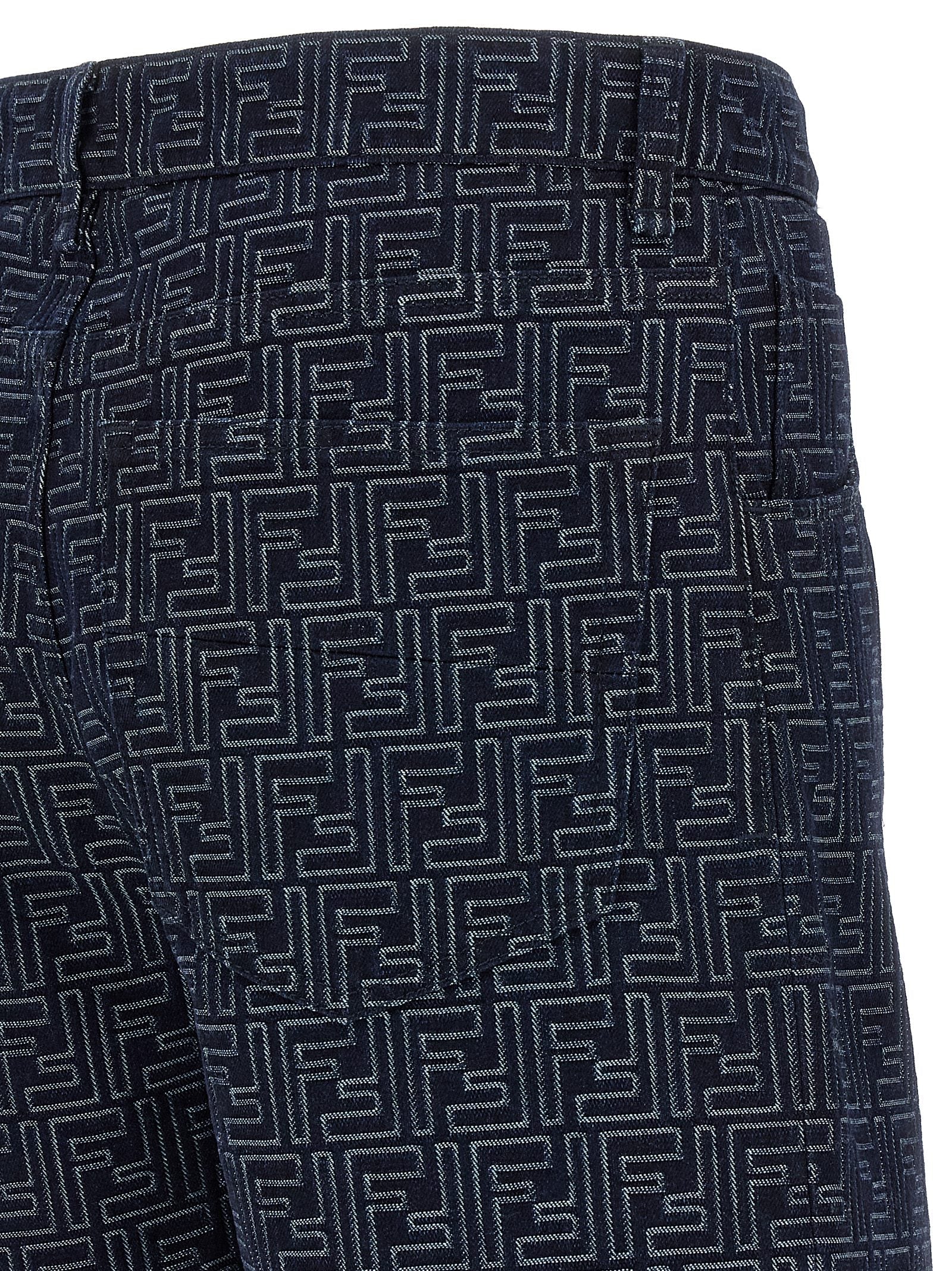 Fendi Men Bermuda Jeans Jacquard Ff