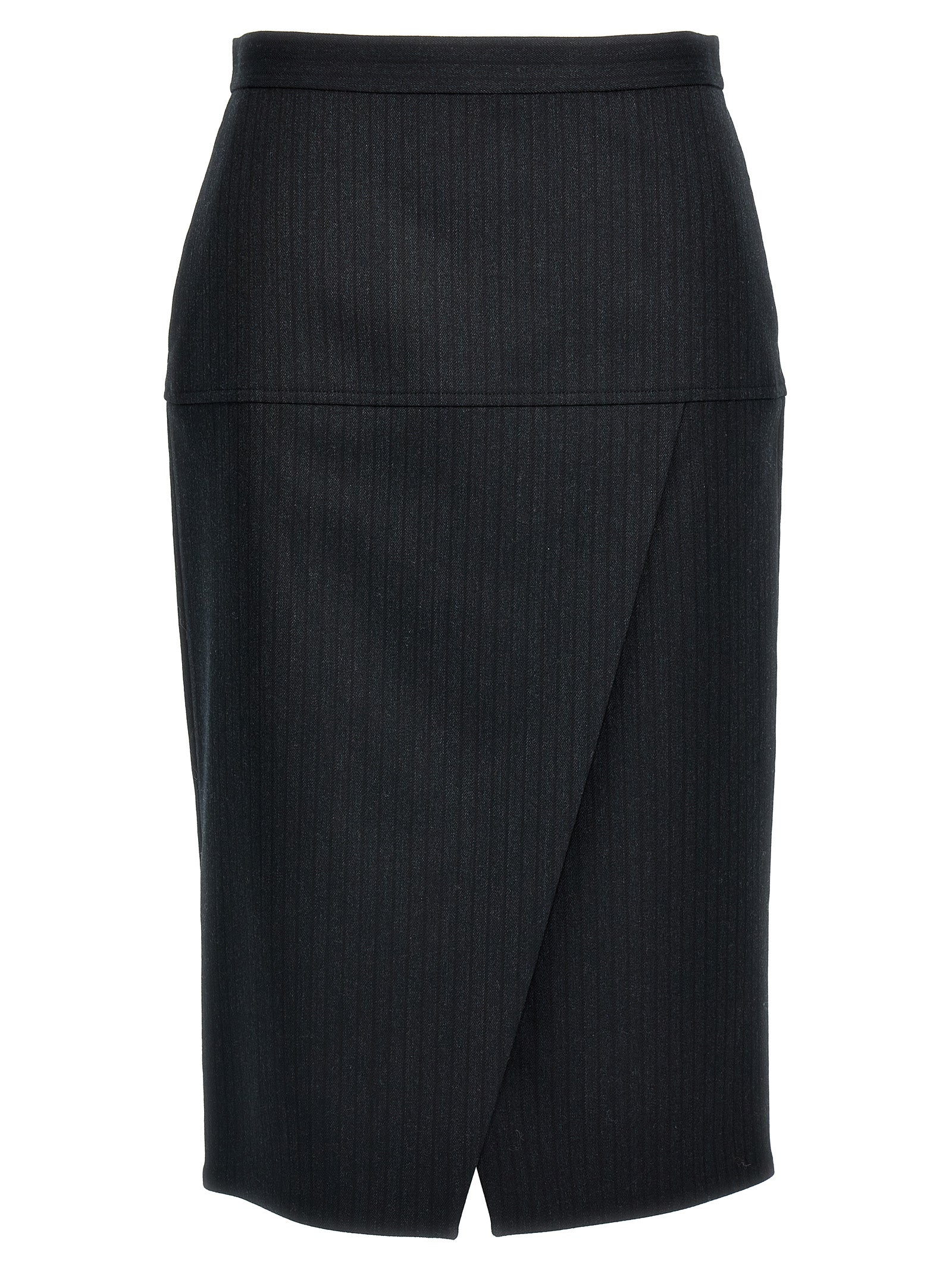Fendi Women Pinstriped Wool Skirt
