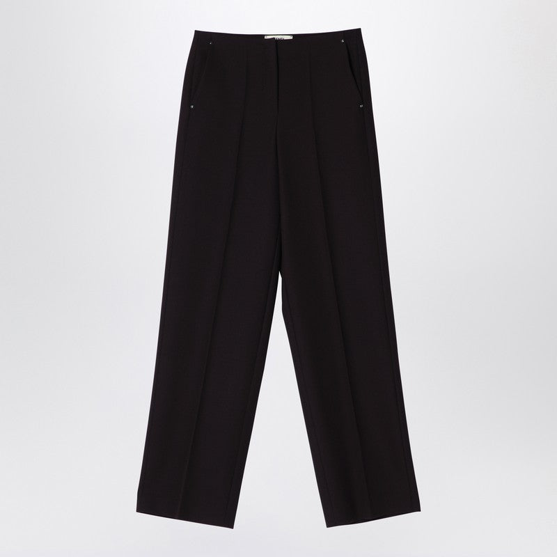 Fendi Dark Purple Grain De Poudre Wool Trousers Women