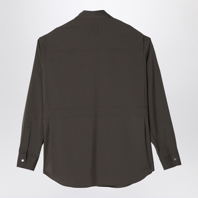 Fendi Dark Green Wool Blouson Men