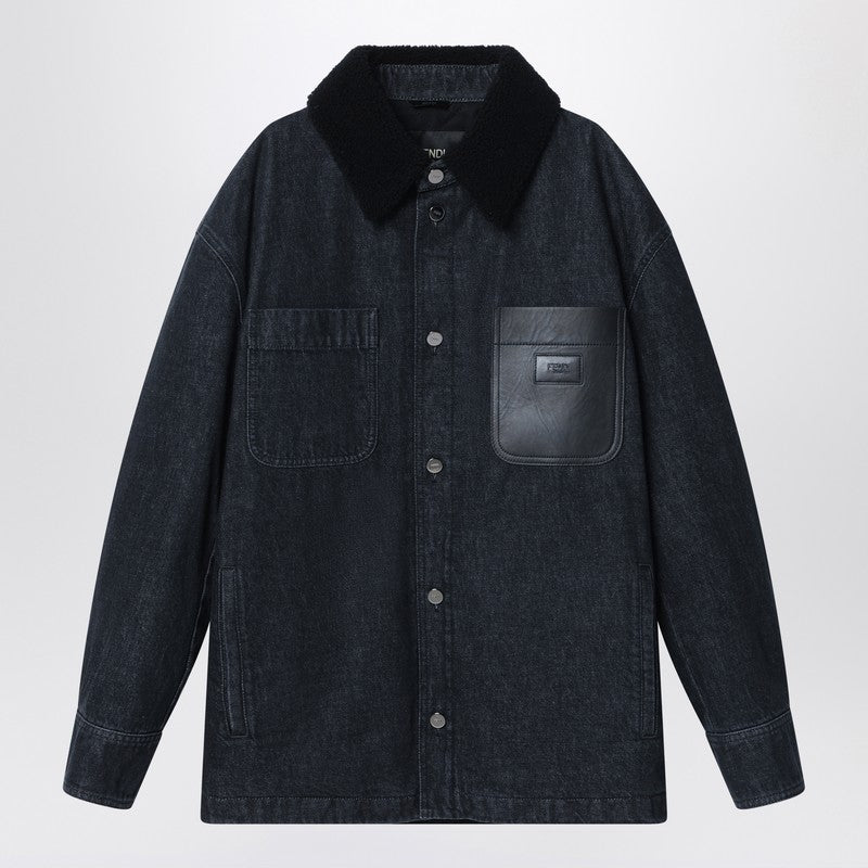 Fendi Black Denim Shirt Jacket Men