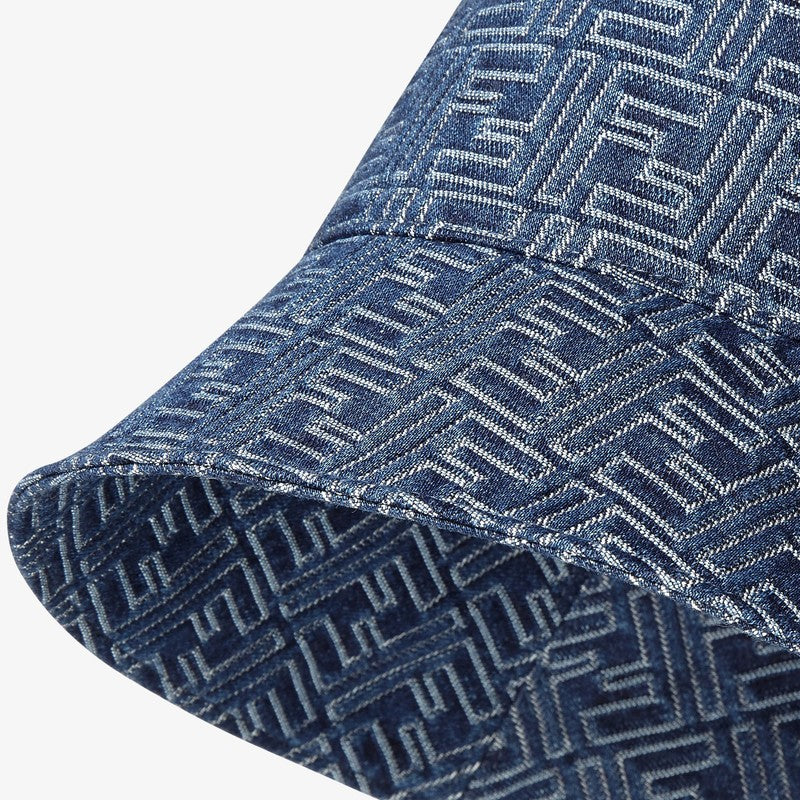 Fendi Bucket Hat In Blue Ff Denim Men