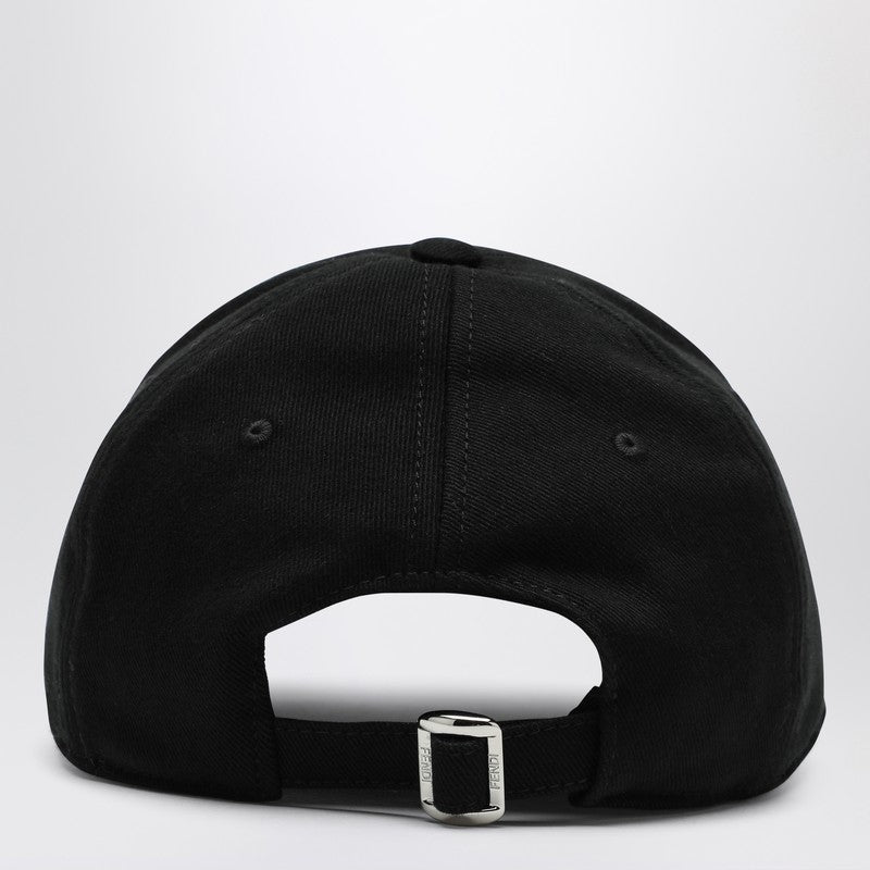 Fendi Black Baseball Cap With Logo Men