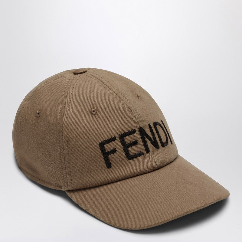 Fendi Beige Baseball Cap With Logo Men