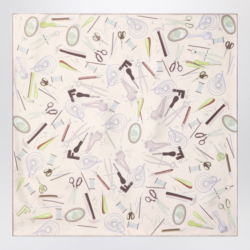 Fendi Mauve Rose Silk Foulard Women