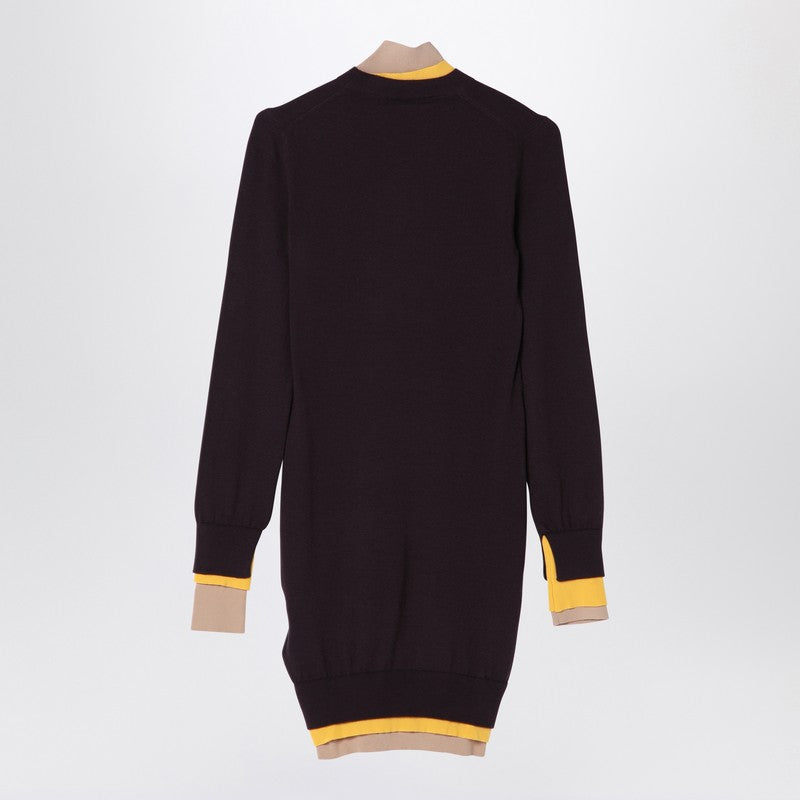 Fendi Dark Purple Wool Dress Women