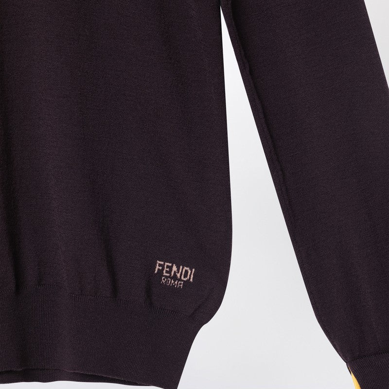 Fendi Dark Purple Wool Turtleneck Women