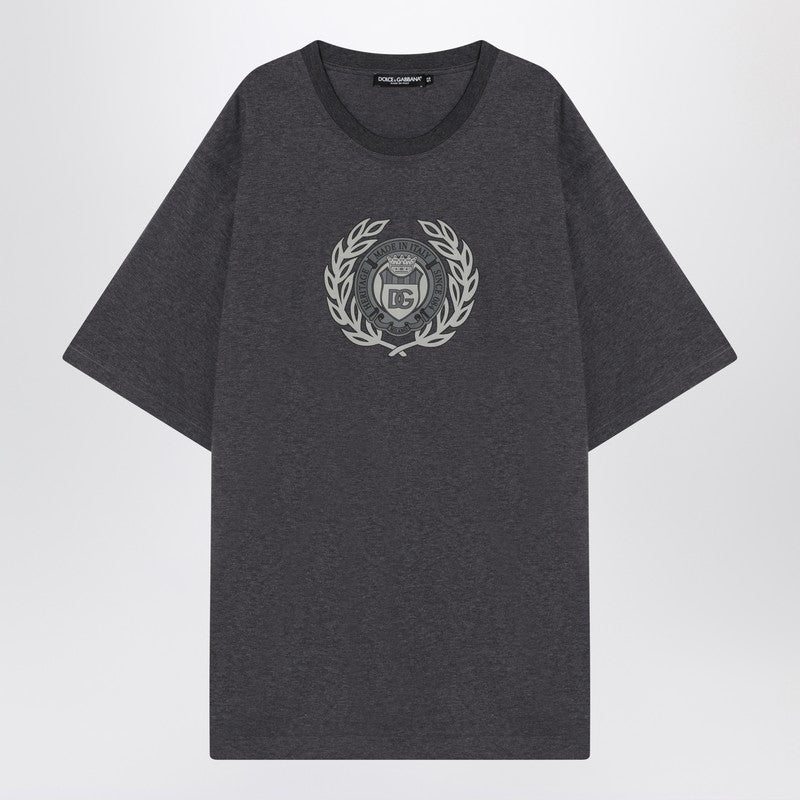 Dolce&Gabbana Gray Cotton T-Shirt With Print Men