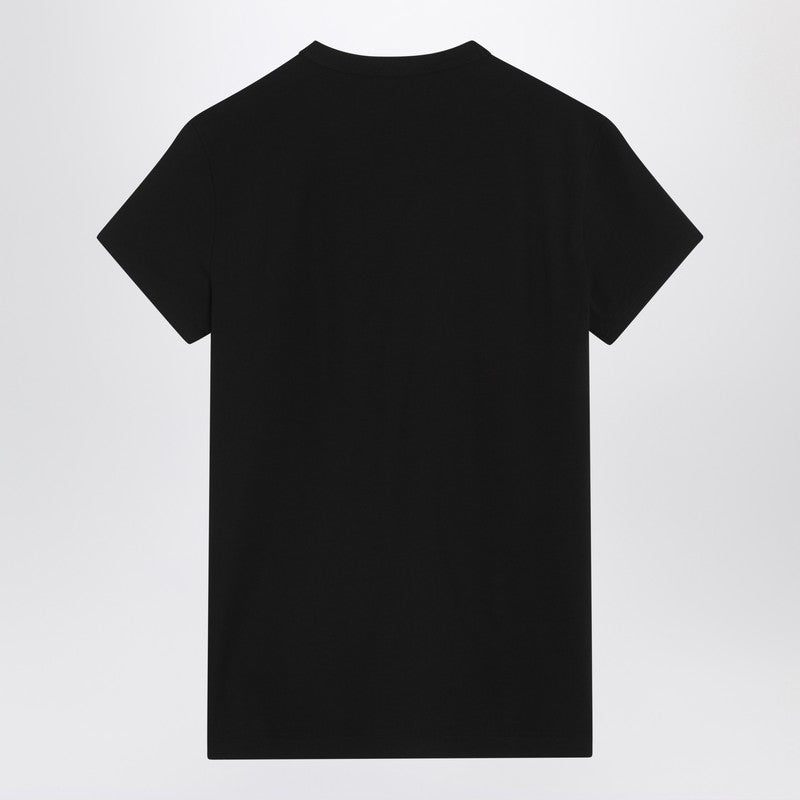 Dolce&Gabbana Black T-Shirt With Logo Embroidery Men
