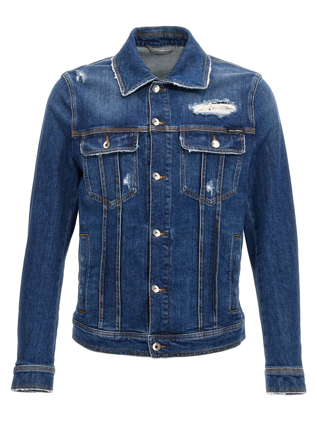 Dolce & Gabbana Men Denim Jacket With Used Effect