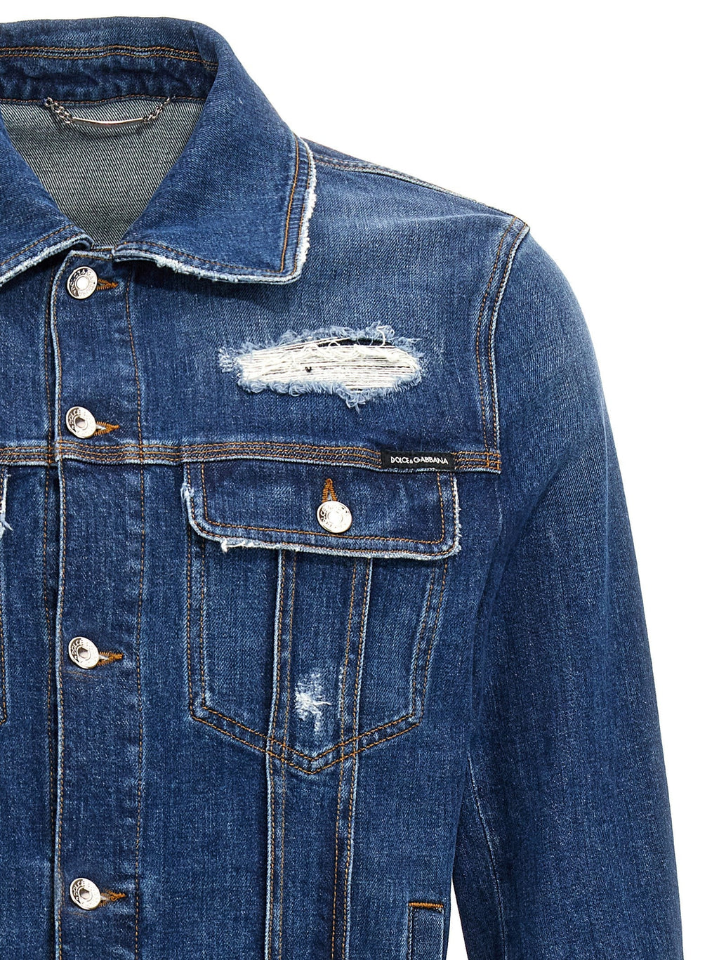 Dolce & Gabbana Men Denim Jacket With Used Effect