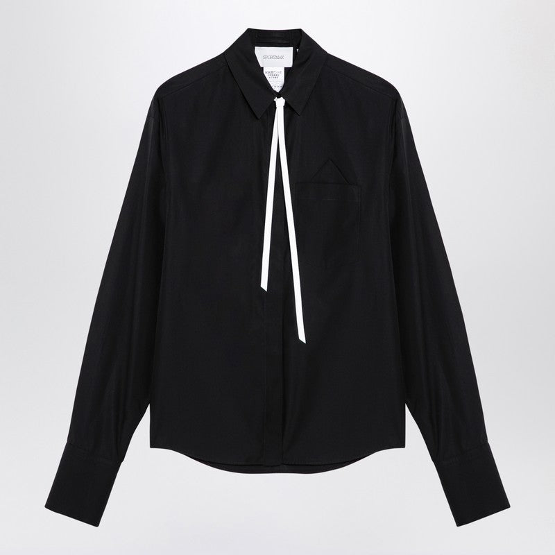 Sportmax Black Popeline Gesso Shirt Women