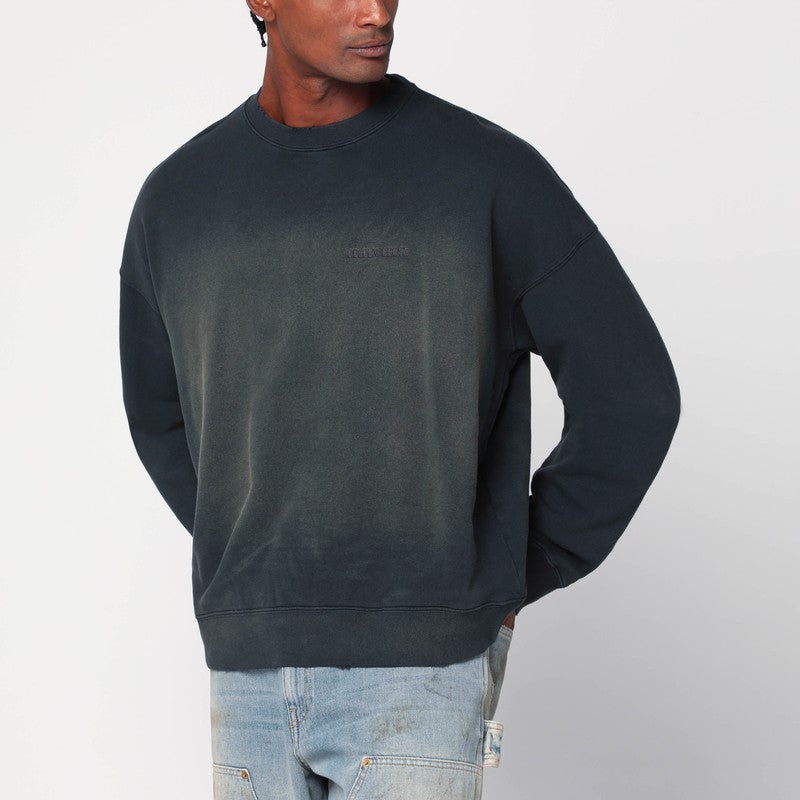 Golden Goose Distressed Faded Black Sweatshirt Men