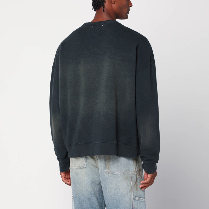 Golden Goose Distressed Faded Black Sweatshirt Men