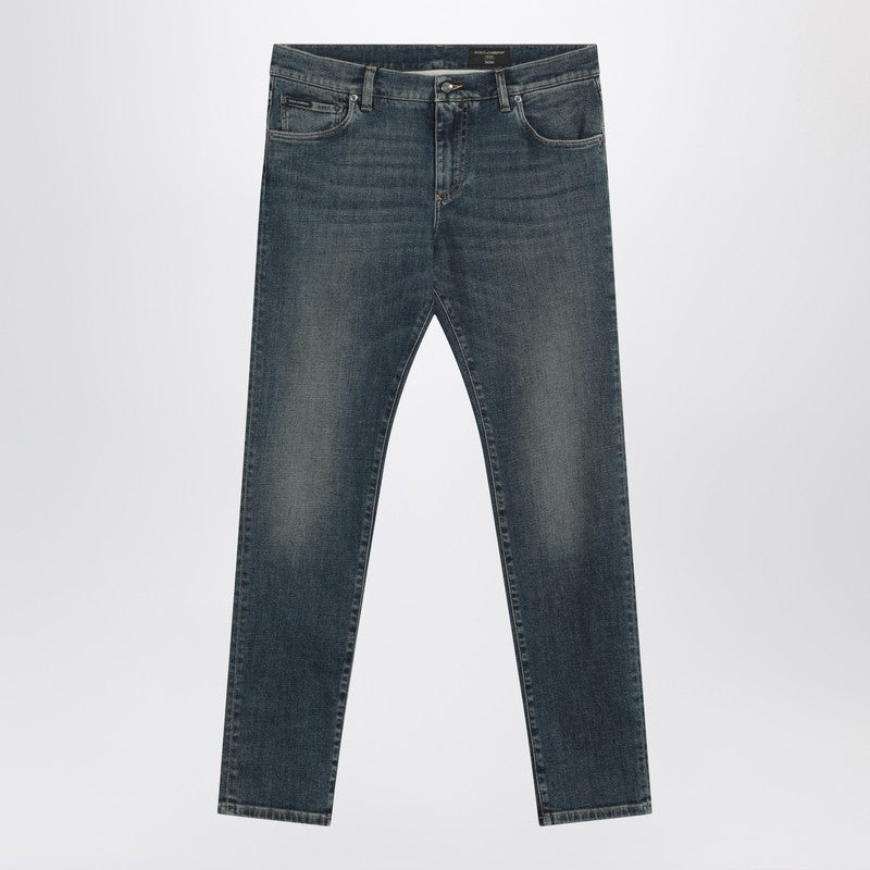 Dolce&Gabbana Slim Stretch Light Blue Washed Jeans Men