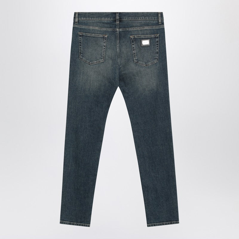 Dolce&Gabbana Slim Stretch Light Blue Washed Jeans Men