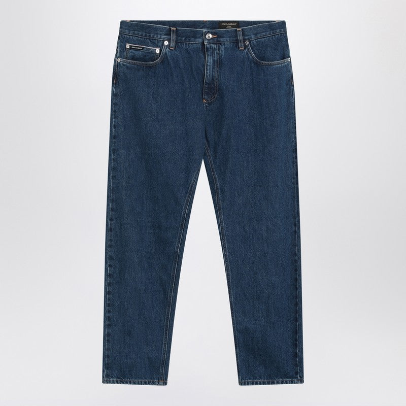 Dolce&Gabbana Blue Denim Jeans With Logo Tag Men