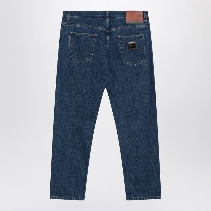 Dolce&Gabbana Blue Denim Jeans With Logo Tag Men