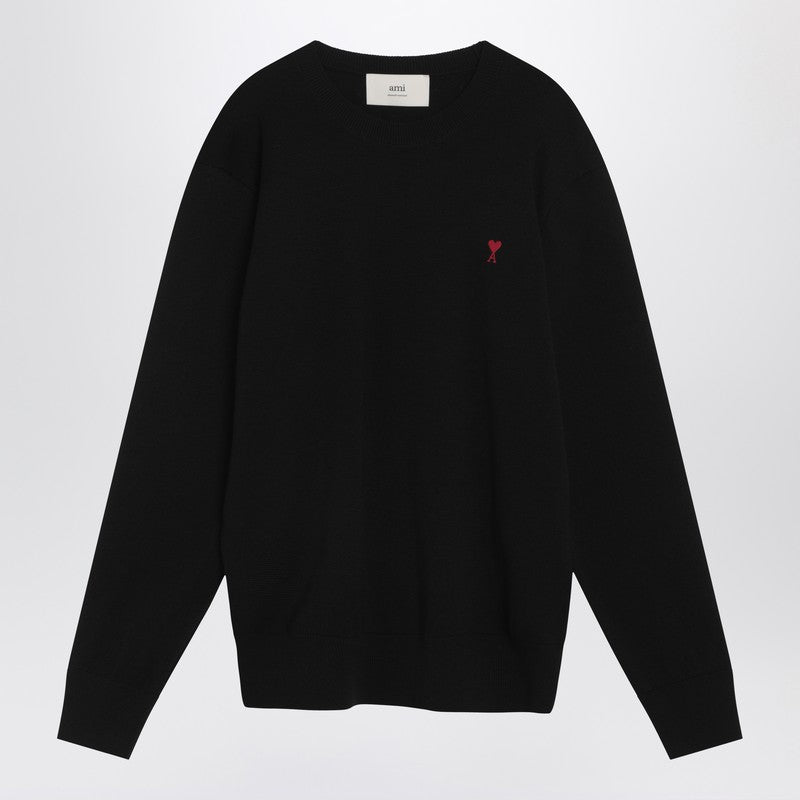 Ami Paris Black Ami De Coeur Sweater Men