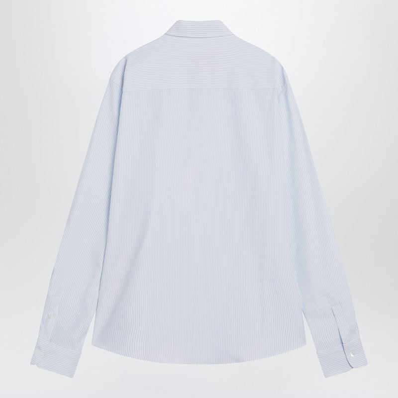 Ami Paris Light Blue/White Striped Shirt Ami De Coeur Men