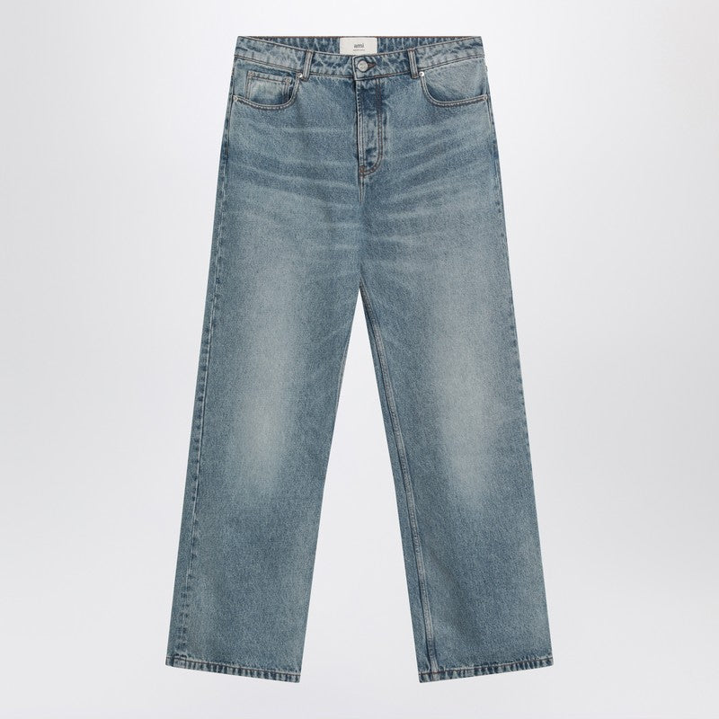 Ami Paris Wide Washed Denim Jeans Men