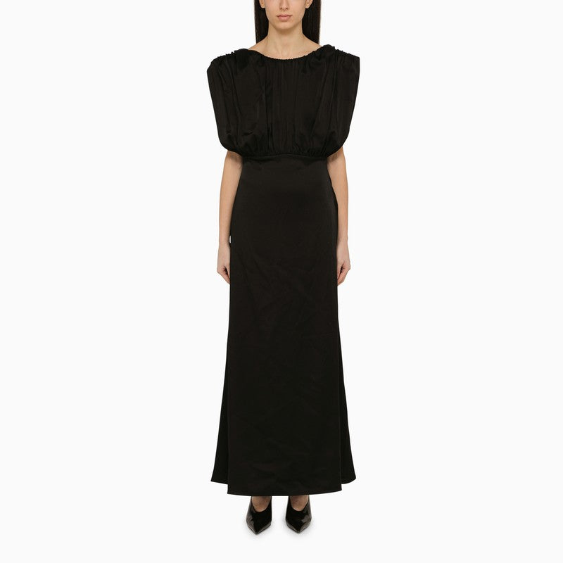 Jil Sander Long Dress With Black Ruffles Women