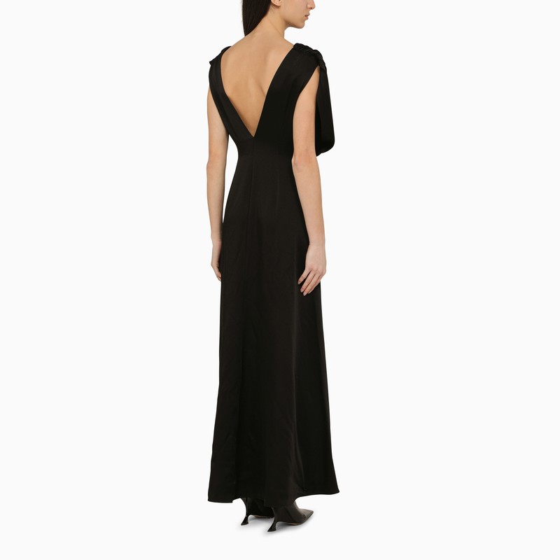 Jil Sander Long Dress With Black Ruffles Women