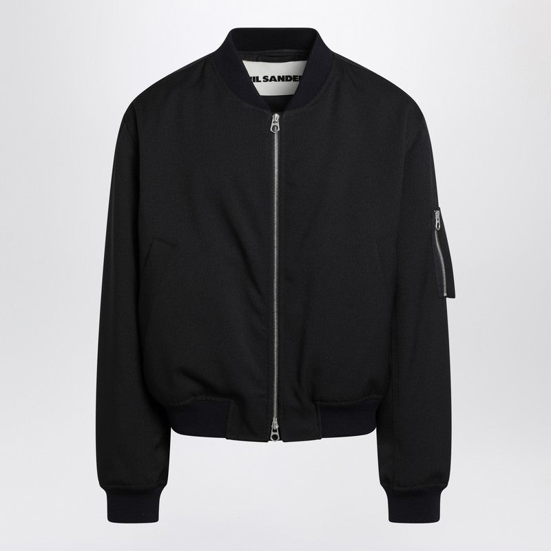 Jil Sander Dark Blue Zipped Bomber Jacket Men