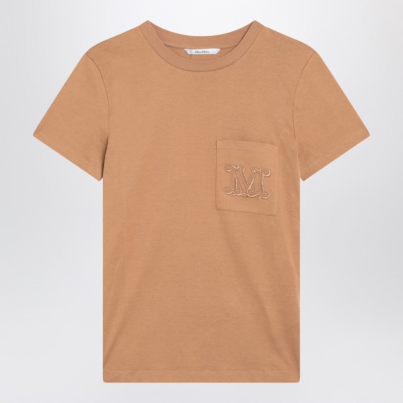 Max Mara Camel-Coloured T-Shirt In Cotton Women