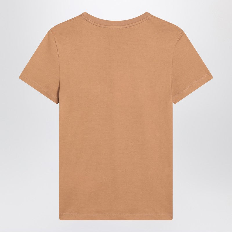 Max Mara Camel-Coloured T-Shirt In Cotton Women