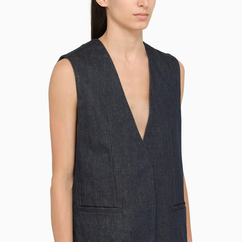 Amiri Blue Cotton Waistcoat Women