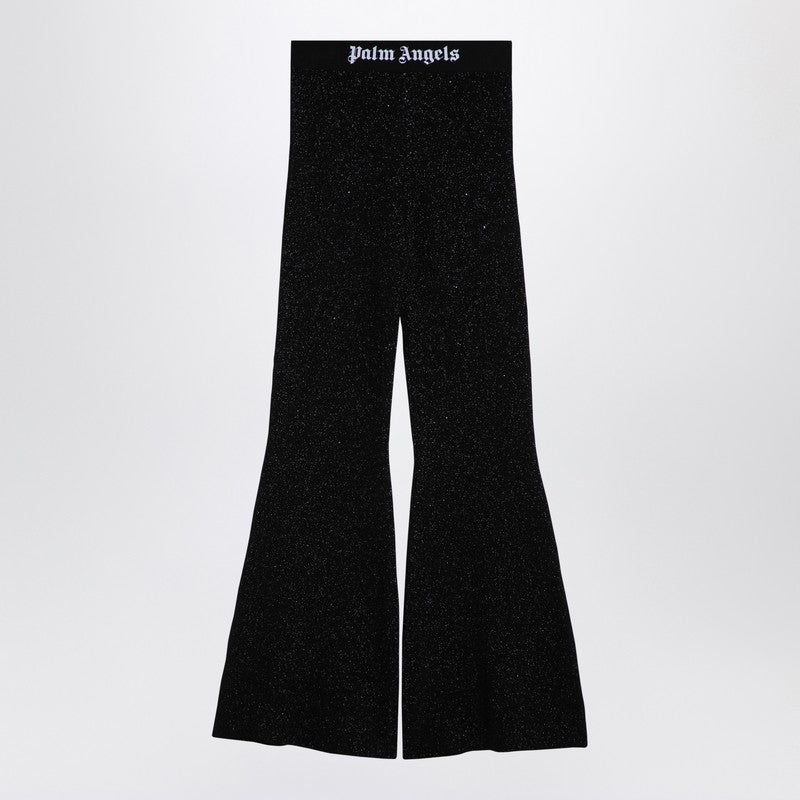 Palm Angels Black Lurex Viscose Blend Trousers Women