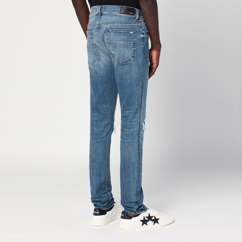 Amiri Blue Skinny Jeans With Rips Men