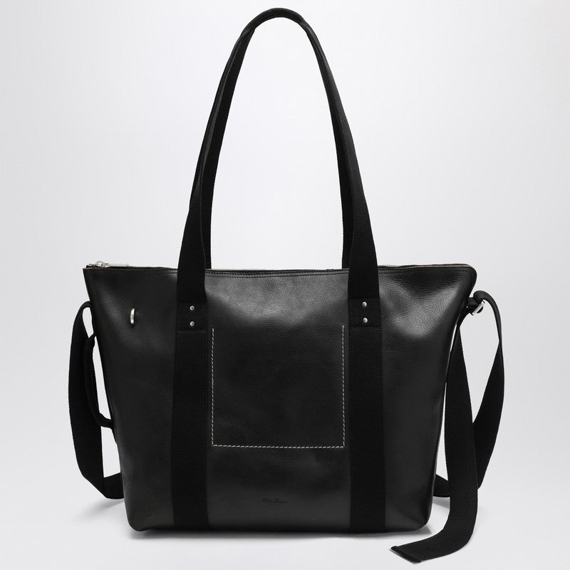 Rick Owens Black Leather Trolley Tote Men