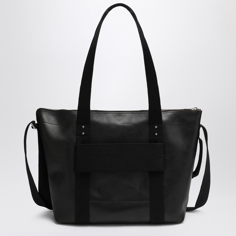 Rick Owens Black Leather Trolley Tote Men