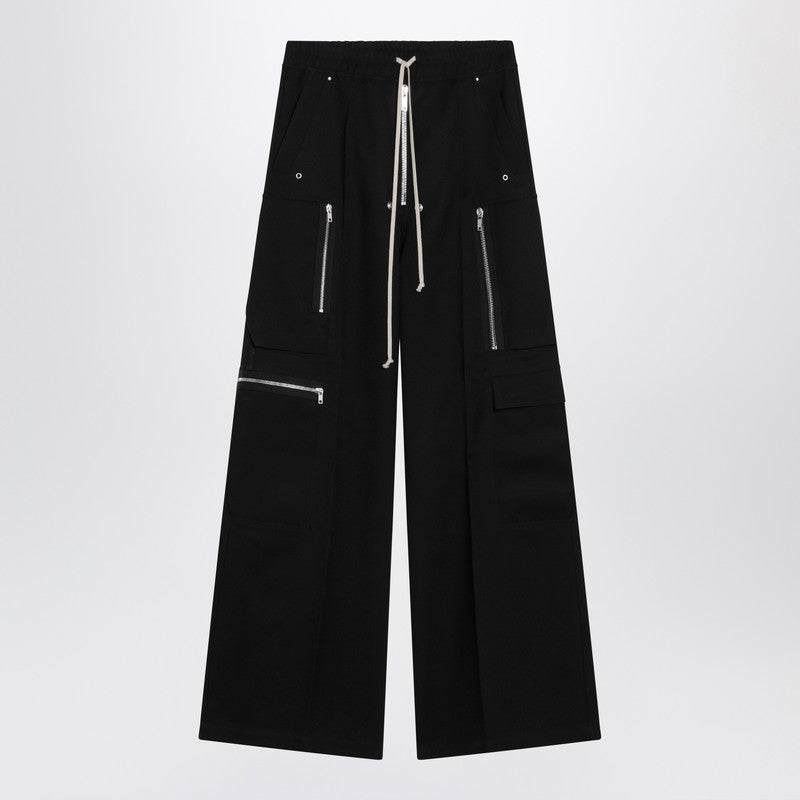 Rick Owens Black Wide Cargobelas Trousers Men