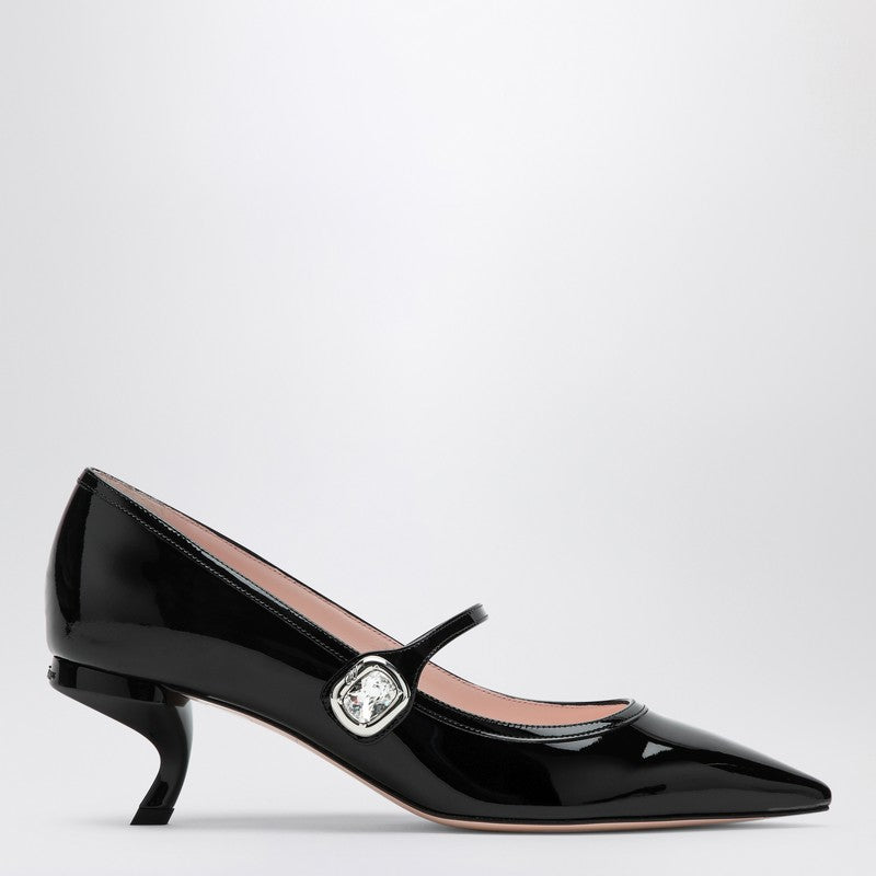 Roger Vivier Black Patent Leather Mary Jane Virgule Decolletes Women