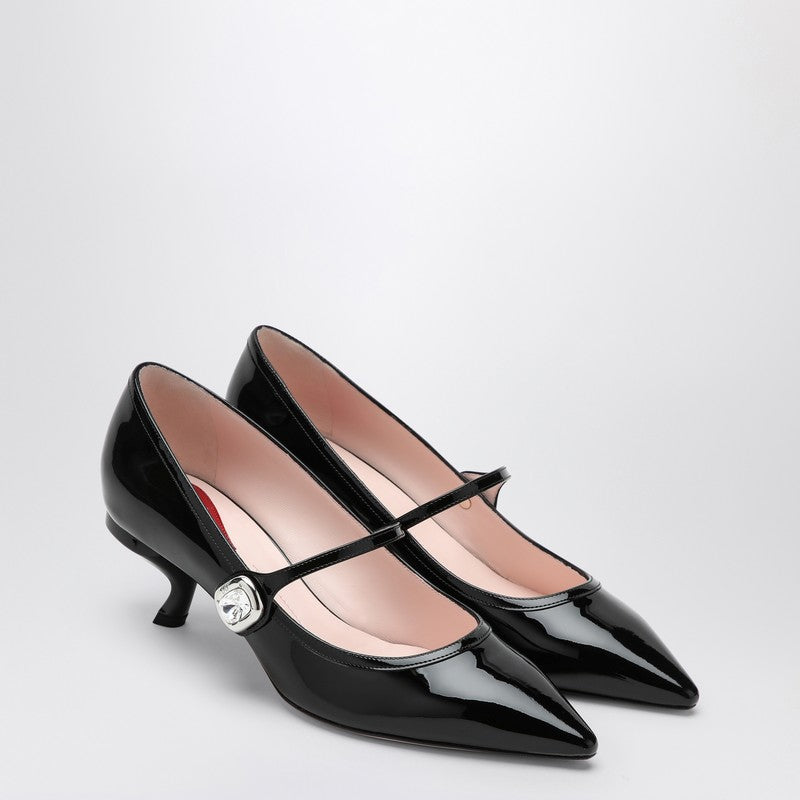 Roger Vivier Black Patent Leather Mary Jane Virgule Decolletes Women