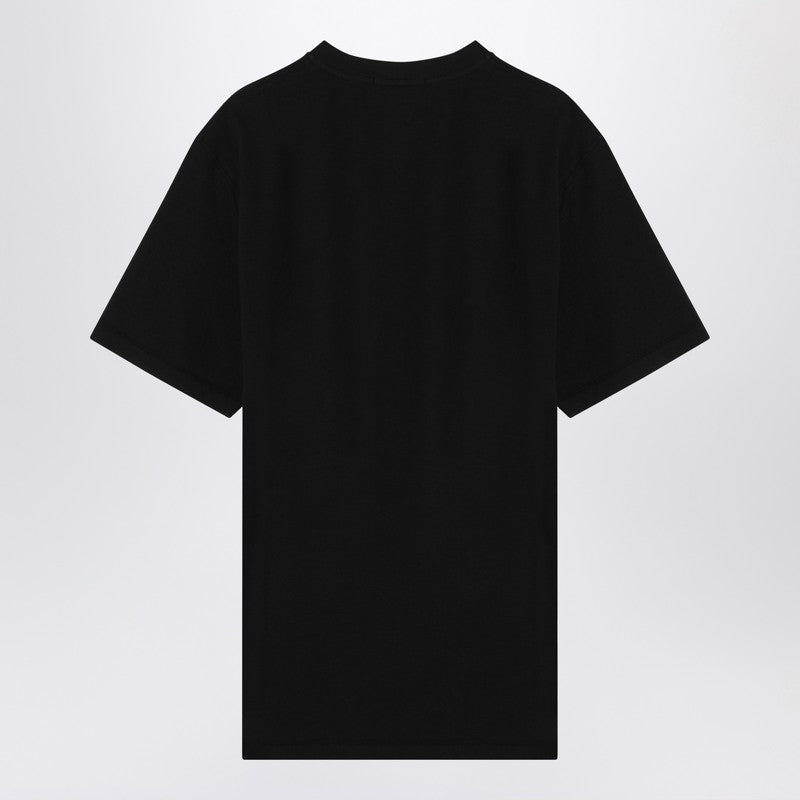 Stone Island Black T-Shirt With Patch Logo Men