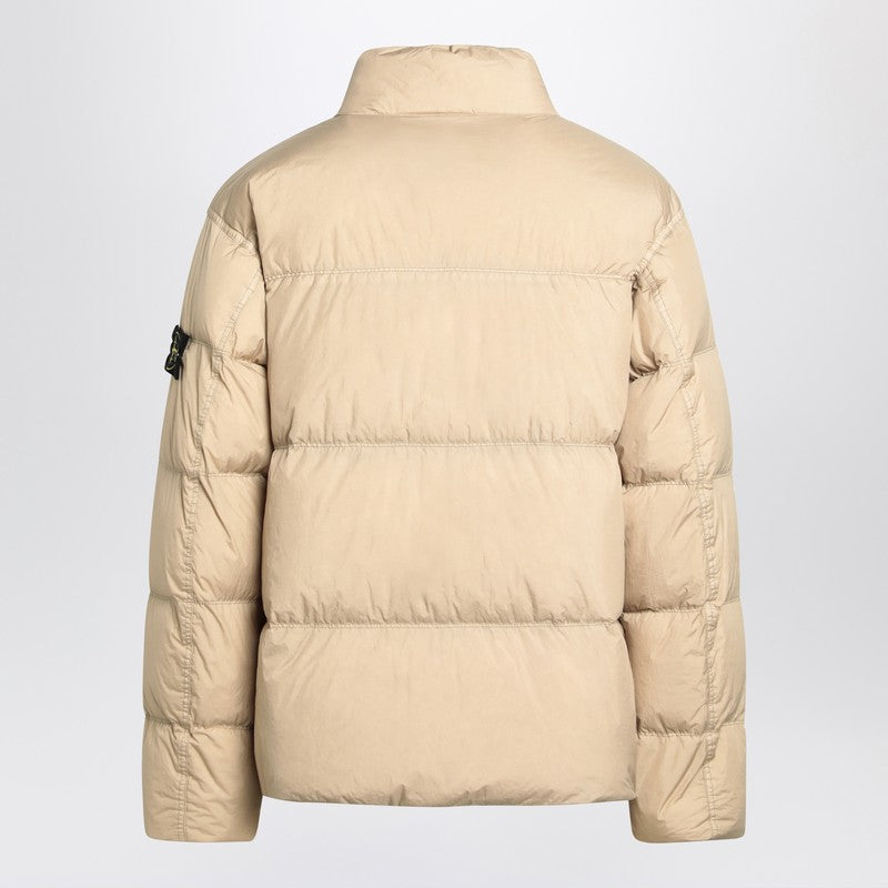 Stone Island Desert Colored Down Jacket In Nylon Men
