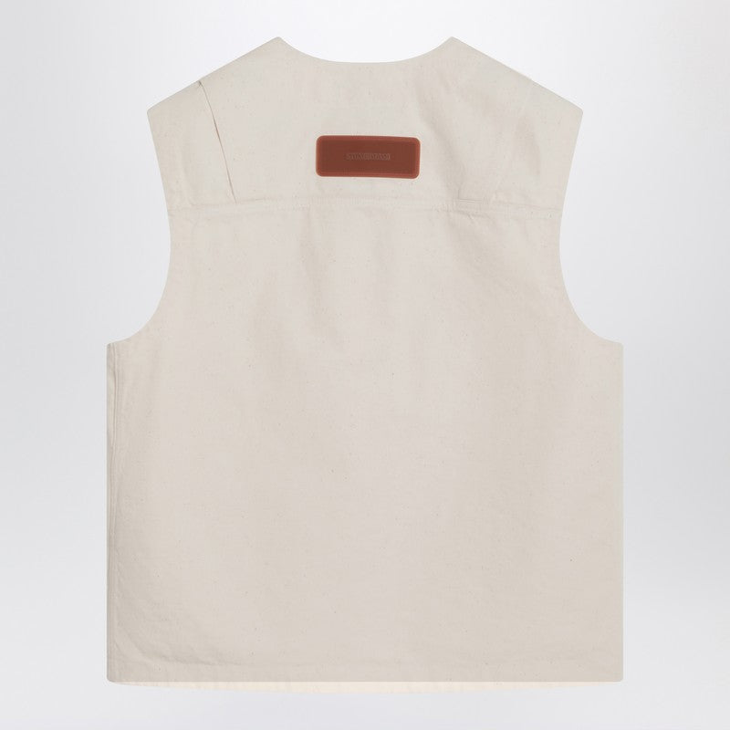 Stone Island Ivory Cotton Vest Men