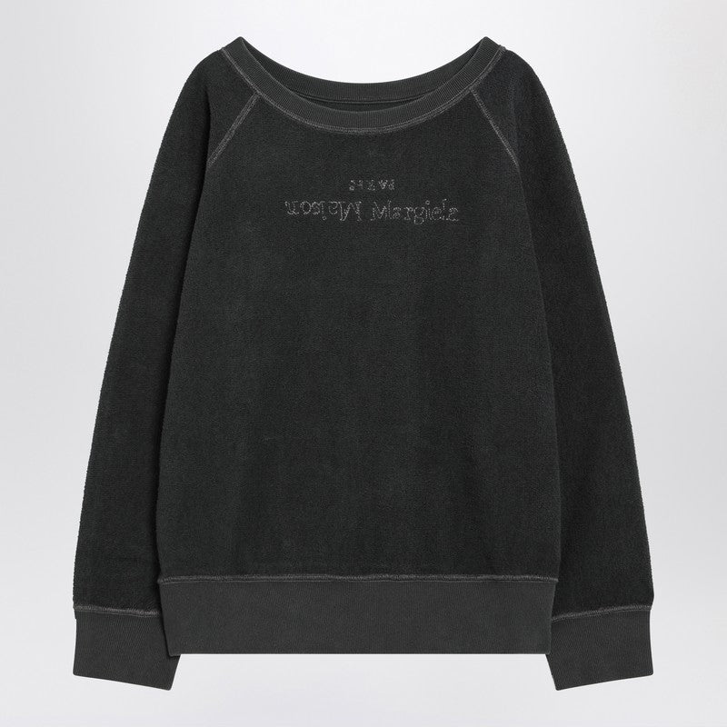 Maison Margiela Faded Black Sweatshirt In Cotton With Logo Men