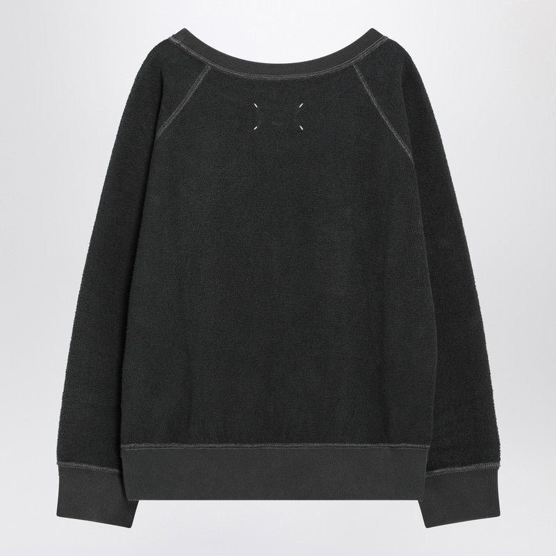 Maison Margiela Faded Black Sweatshirt In Cotton With Logo Men